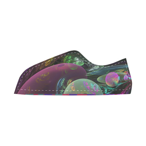 Creation of the Rainbow Galaxy, Abstract Rainbow Canvas Shoes for Women/Large Size (Model 016)