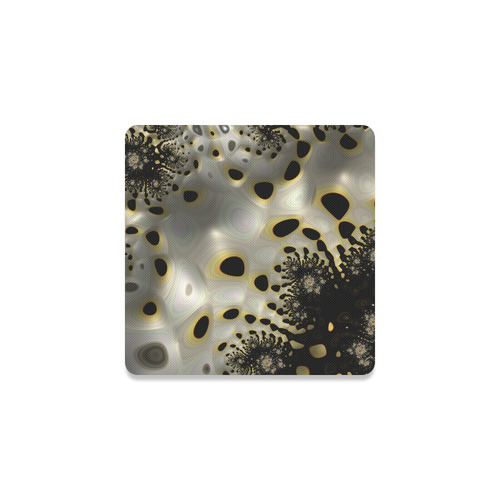 Land Of Delight Black Gold Fractal Landscape Square Coaster