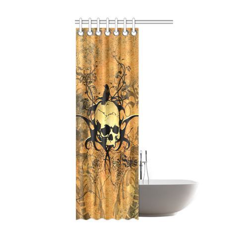 Awesome skull with tribal Shower Curtain 36"x72"