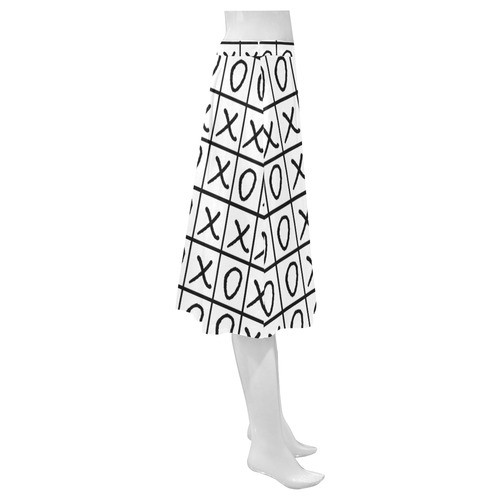 OXO Game - Noughts and Crosses Mnemosyne Women's Crepe Skirt (Model D16)