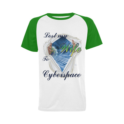 Lost my wife to Cyberspace Men's Raglan T-shirt (USA Size) (Model T11)