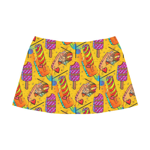 Ice Ice Summer by Popart Lover Mnemosyne Women's Crepe Skirt (Model D16)