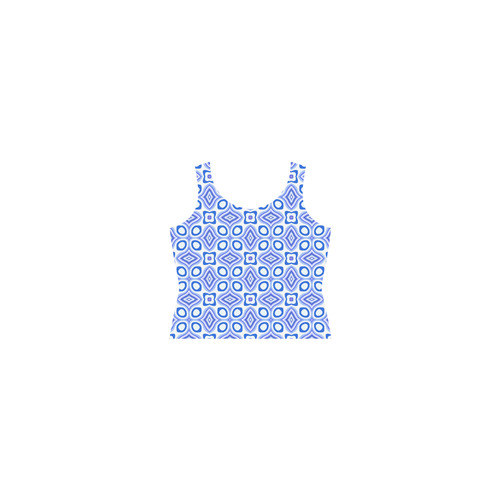 Geoemtric Pattern blue and violet Sleeveless Splicing Shift Dress(Model D17)