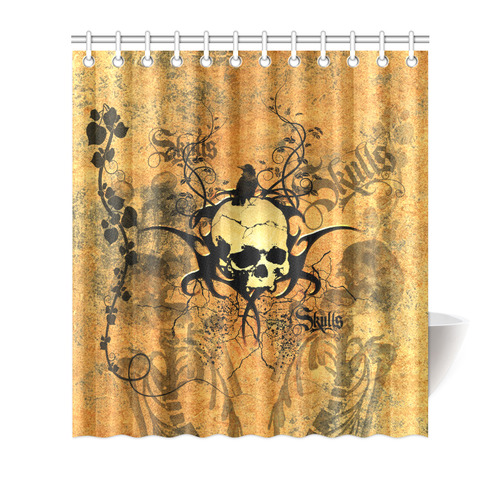 Awesome skull with tribal Shower Curtain 66"x72"