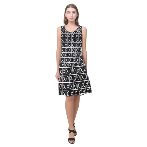 OXO Game - Noughts and Crosses Sleeveless Splicing Shift Dress(Model D17)
