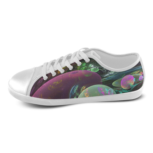 Creation of the Rainbow Galaxy, Abstract Rainbow Canvas Shoes for Women/Large Size (Model 016)