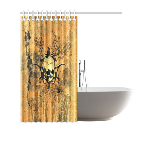 Awesome skull with tribal Shower Curtain 69"x70"