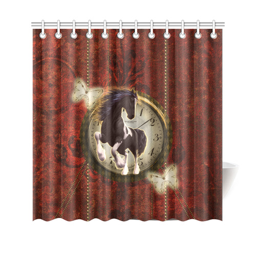 Wonderful horse on a clock Shower Curtain 69"x70"