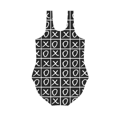 OXO Game - Noughts and Crosses Vest One Piece Swimsuit (Model S04)