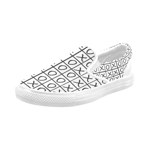 OXO Game - Noughts and Crosses Men's Slip-on Canvas Shoes (Model 019)