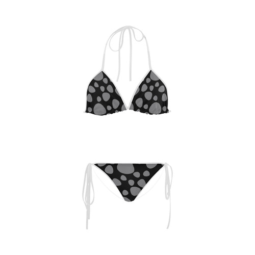 Black leopard bikini art collection : black and grey - vintage art series Custom Bikini Swimsuit