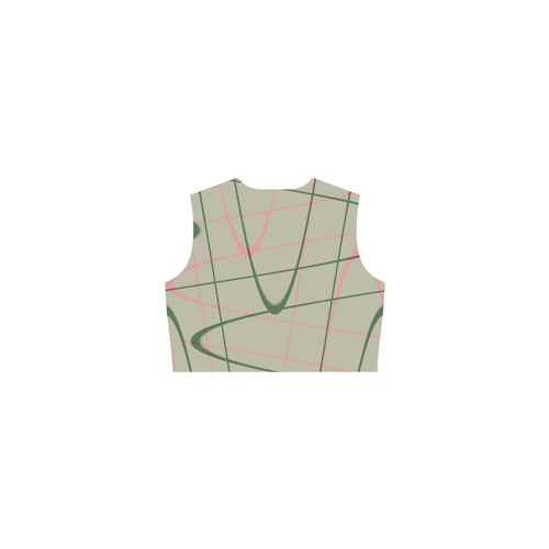 green and pink line art Eos Women's Sleeveless Dress (Model D01)