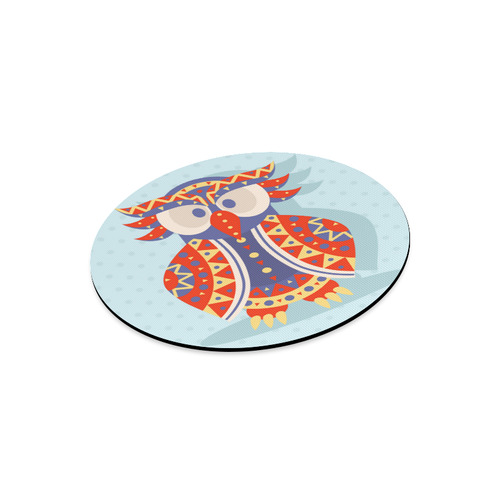 Cute Ethnic Owl Animal Nature Round Mousepad