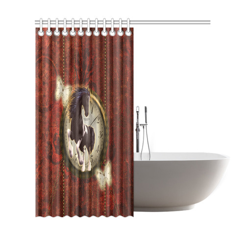 Wonderful horse on a clock Shower Curtain 69"x72"