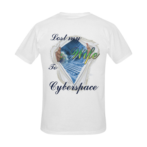 Lost my wife to Cyberspace 2 Men's Slim Fit T-shirt (Model T13)