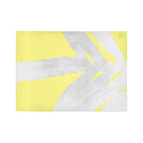 pink nature inverted pale yellow Lemon Area Rug7'x5'