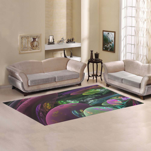 Creation of the Rainbow Galaxy, Abstract Rainbow Area Rug 7'x3'3''