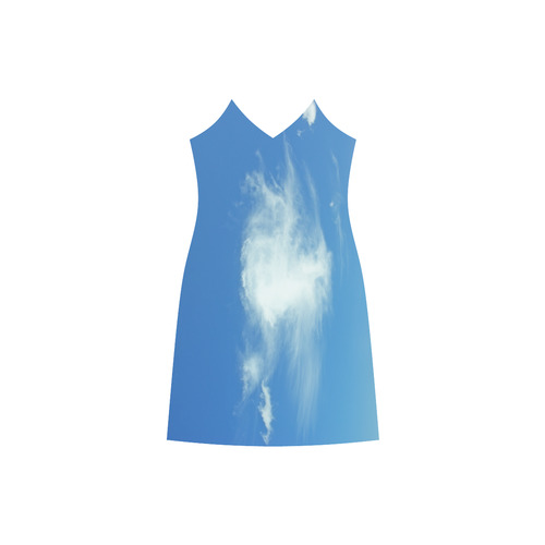 Summer Clouds V-Neck Open Fork Long Dress(Model D18)