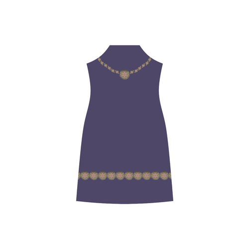 K107 Bronze / Golden Medallion Shield V-Neck Open Fork Long Dress(Model D18)