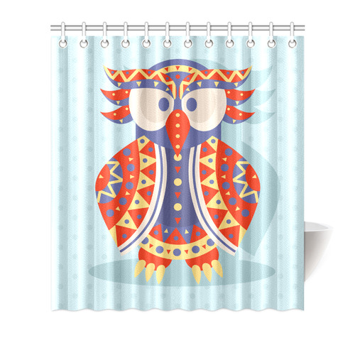 Cute Ethnic Owl Animal Nature Shower Curtain 66"x72"