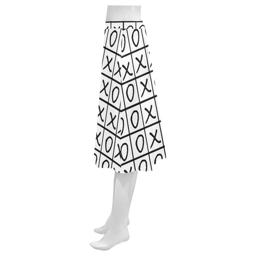 OXO Game - Noughts and Crosses Mnemosyne Women's Crepe Skirt (Model D16)