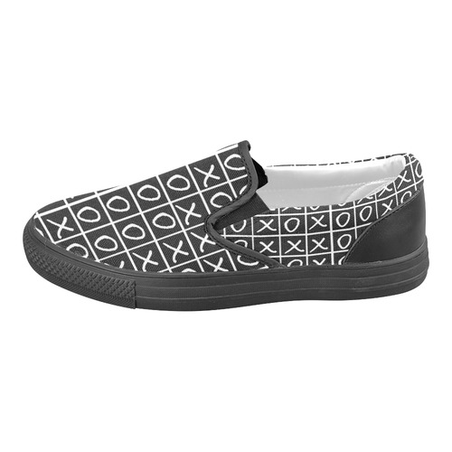 OXO Game - Noughts and Crosses Men's Slip-on Canvas Shoes (Model 019)