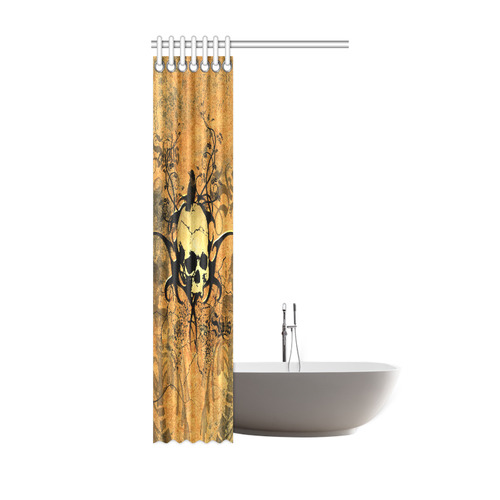 Awesome skull with tribal Shower Curtain 36"x72"