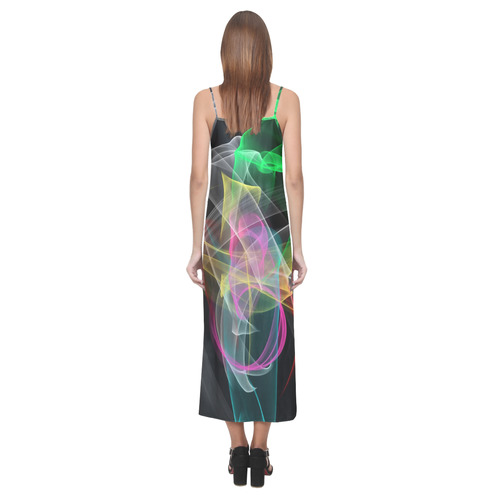 Sound of colors by Nico Bielow V-Neck Open Fork Long Dress(Model D18)