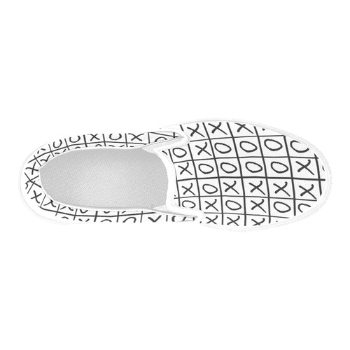 OXO Game - Noughts and Crosses Men's Slip-on Canvas Shoes (Model 019)