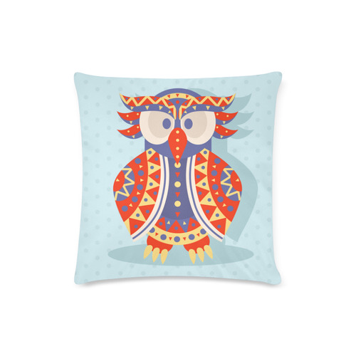 Cute Ethnic Owl Animal Nature Custom Zippered Pillow Case 16"x16" (one side)