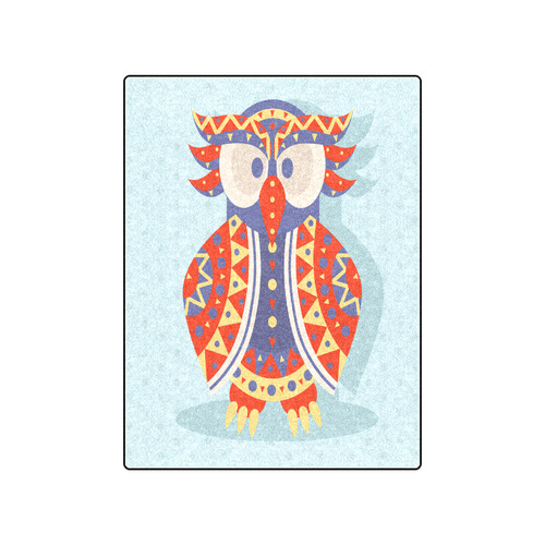 Colorful Ethnic Owl Cute Animal Nature Blanket 50"x60"