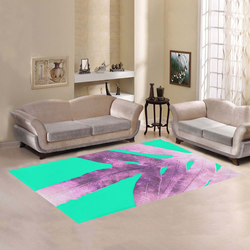 pink nature neon Area Rug7'x5'