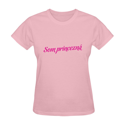 SK verzia : Vintage ružové elegantné tričko "Som princezná" s humorným posolstvom Sunny Women's T-shirt (Model T05)