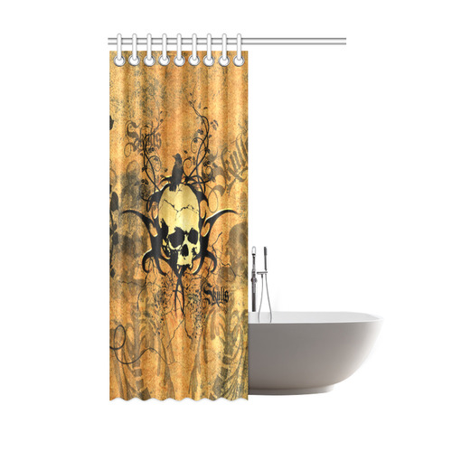 Awesome skull with tribal Shower Curtain 48"x72"