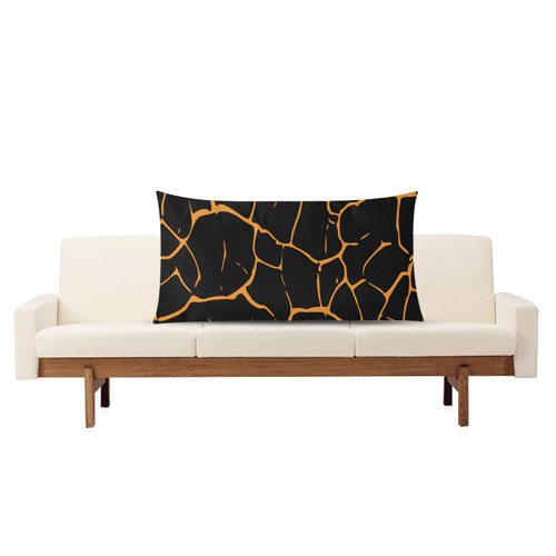 Crazy - wild designers pattern edition : BLACK and ORANGE - Original design Rectangle Pillow Case 20"x36"(Twin Sides)