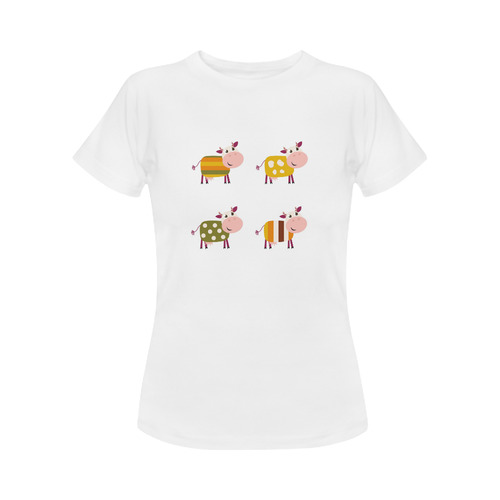 Cute elegant t-shirt white with Cows edition / vintage inspired designers collection Women's Classic T-Shirt (Model T17）