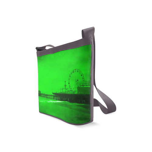 Ghostly Green Santa Monica Pier Crossbody Bags (Model 1613)