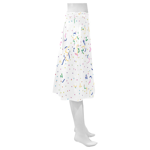 Confetti and  Party Streamers Mnemosyne Women's Crepe Skirt (Model D16)