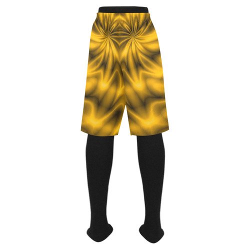 Golden Shiny Swirl Men's Swim Trunk (Model L21)