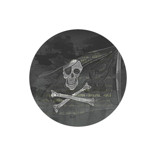 Vintage Skull Pirates Flag Round Mousepad