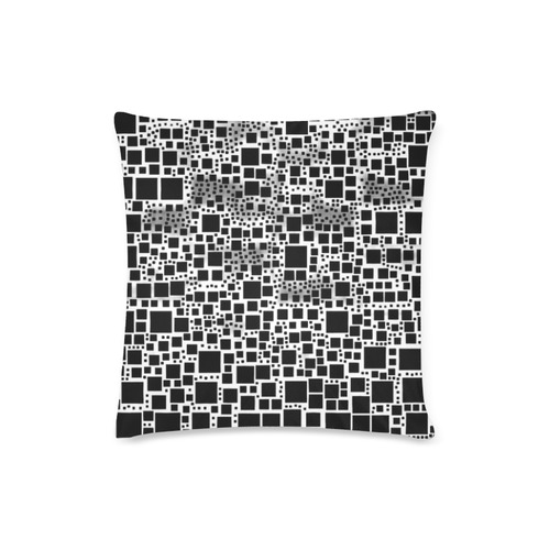block on block B&W Custom Zippered Pillow Case 16"x16"(Twin Sides)