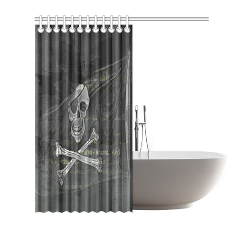 Vintage Skull Pirates Flag Shower Curtain 66"x72"