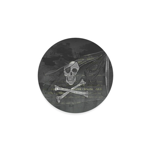 Vintage Skull Pirates Flag Round Coaster