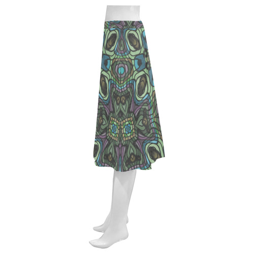 stained Glass Mnemosyne Women's Crepe Skirt (Model D16)