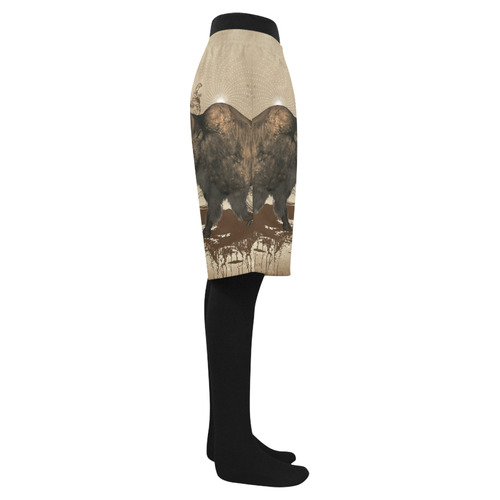 Awesome bison on vintage background Men's Swim Trunk (Model L21)