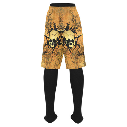 Awesome skull with tribal Men's Swim Trunk (Model L21)
