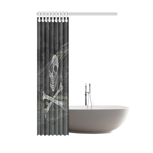 Vintage Skull Pirates Flag Shower Curtain 48"x72"