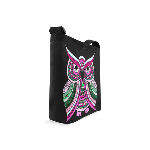 Pink Green Cute Ethnic Owl Nature Crossbody Bags (Model 1613)