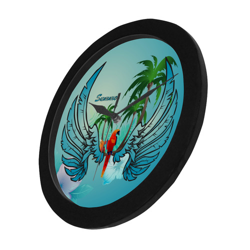 Cute parrot with wings Circular Plastic Wall clock