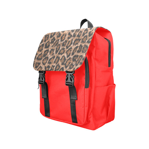 Brown Cheetah Print Bookbag Casual Shoulders Backpack (Model 1623)